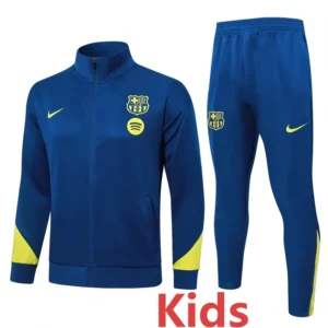 Barcelona 2026/27 Blue Kids Jacket Tracksuit - Front View Barcelona 2026/27 Blue Kids Jacket Tracksuit - Front View | KFCOOL
