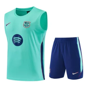 Barcelona 2026/27 Green Sleeveless Shorts - Front View | KFCOOL