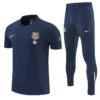 Barcelona 2026/27 Royal Blue Short Sleeve Pants Suit - Front View | KFCOOL