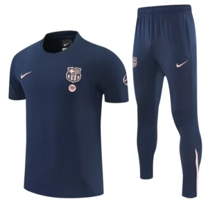 Barcelona 2026/27 Royal Blue Short Sleeve Pants Suit - Front View Barcelona 2026/27 Royal Blue Short Sleeve Pants Suit - Front View | KFCOOL