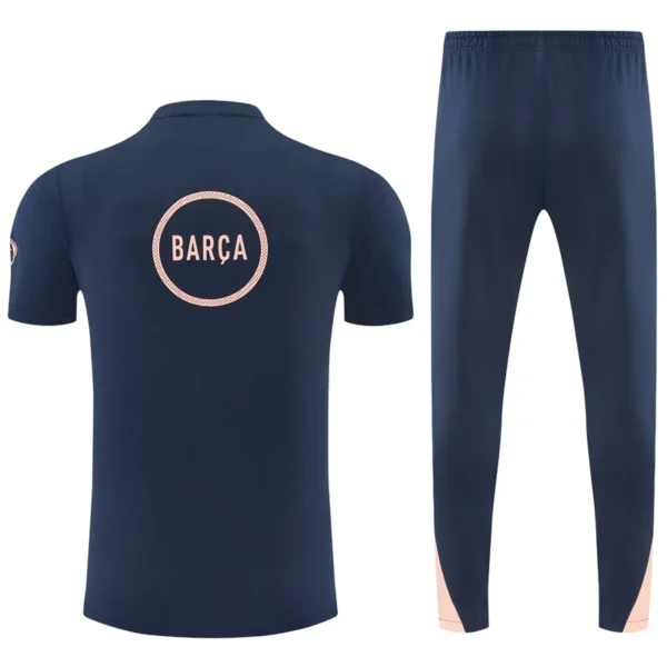 Barcelona 2026/27 Royal Blue Short Sleeve Pants Suit - Back View | KFCOOL