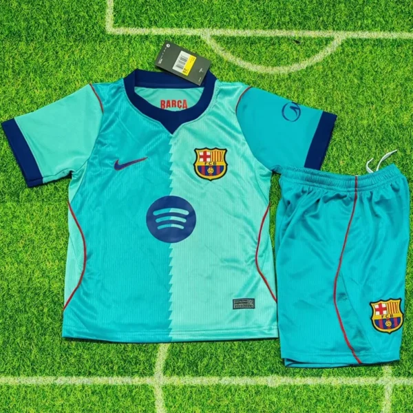 Barcelona 2026/27 Third Kids Kit Fan Version - Front View - KFCool – Football Jerseys & Soccer Kits Store Barcelona 2026/27 Third Kids Kit Fan Version - Front View | KFCOOL
