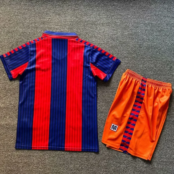 Barcelona 1991/92 Retro Home Kids Kit Fan Version - Back View | KFCOOL