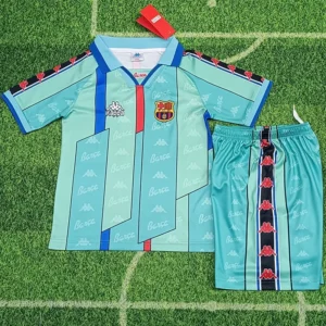 Barcelona 1996/97 Retro Away Kids Kit Fan Version - Front View Barcelona 1996/97 Retro Away Kids Kit Fan Version - Front View | KFCOOL