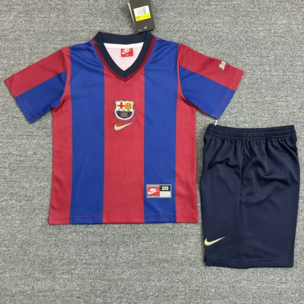 Barcelona 1998/99 Retro Away Kids Kit Fan Version - Front View | KFCOOL