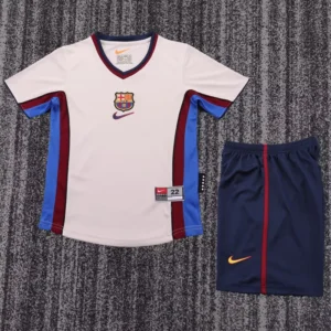 Barcelona 1998/99 Retro Away White Kids Kit Fan Version - Front View Barcelona 1998/99 Retro Away White Kids Kit Fan Version - Front View | KFCOOL