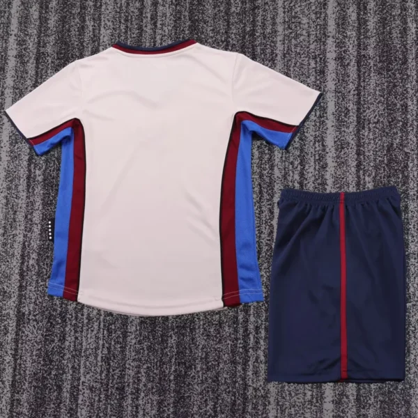Barcelona 1998/99 Retro Away White Kids Kit Fan Version - Back View | KFCOOL