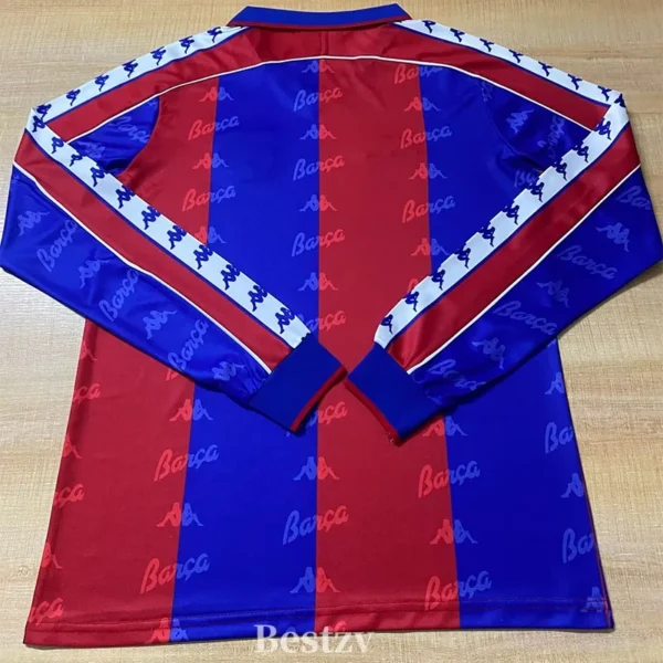 Barcelona 1992/95 Retro Home Long Sleeve Jersey Fan Version - Back View | KFCOOL