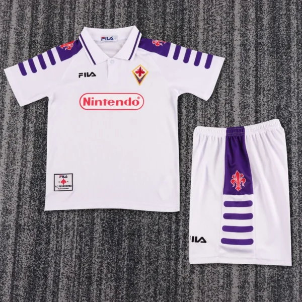 Fiorentina 1998/99 Retro Away Kids Kit Fan Version - Front View | KFCOOL