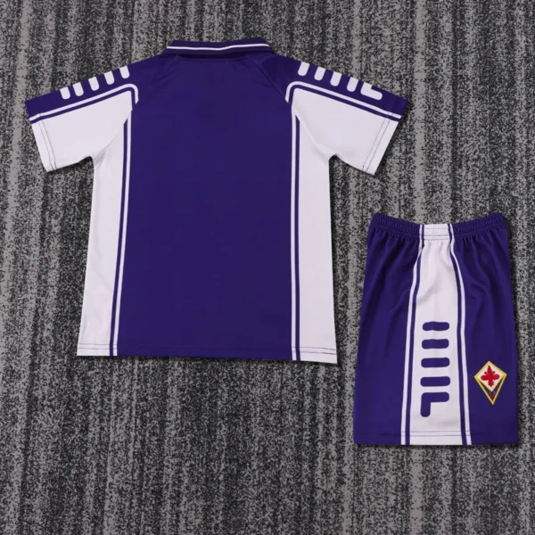 Fiorentina 1999/00 Retro Home Kids Kit Fan Version - Back View - KFCool – Football Jerseys & Soccer Kits Store Fiorentina 1999/00 Retro Home Kids Kit Fan Version - Back View | KFCOOL