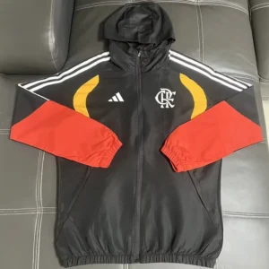 Flamengo 2026/27 Black Red Windbreaker - Front View Flamengo 2026/27 Black Red Windbreaker - Front View | KFCOOL