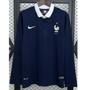 France 2014/15 Retro Home Long Sleeve Jersey Fan Version - Front View | KFCOOL