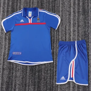 France 2000 Retro Home Kids Kit Fan Version - Front View France 2000 Retro Home Kids Kit Fan Version - Front View | KFCOOL