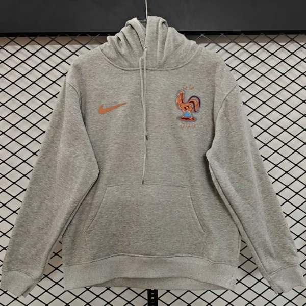 France 2025/26 Grey Hoody - Front View | KFCOOL