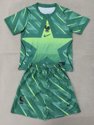 France 2026/27 Goalkeeper Green Kids Kit Fan Version - Front View France 2026/27 Goalkeeper Green Kids Kit Fan Version - Front View | KFCOOL