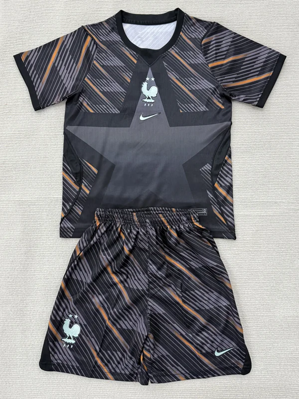 France 2026/27 Goalkeeper Grey Kids Kit Fan Version - Front View | KFCOOL