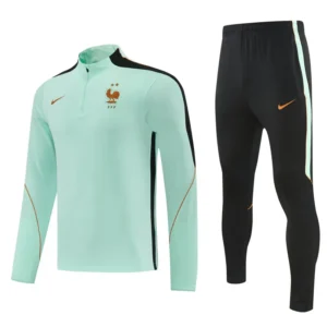 France 2026/27 Green Half Pull Tracksuit - Front View France 2026/27 Green Half Pull Tracksuit - Front View | KFCOOL