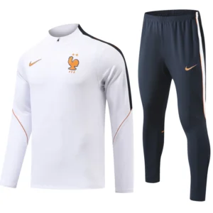 France 2026/27 White Half Pull Tracksuit - Front View France 2026/27 White Half Pull Tracksuit - Front View | KFCOOL