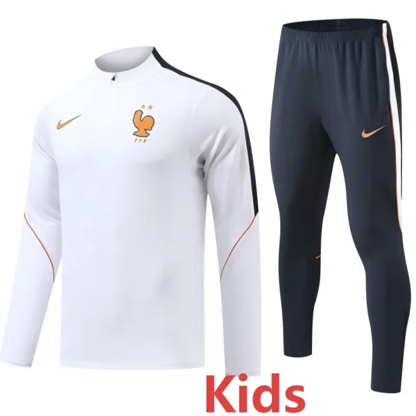 France 2026/27 Kids Half Pull Tracksuit - Front View | KFCOOL