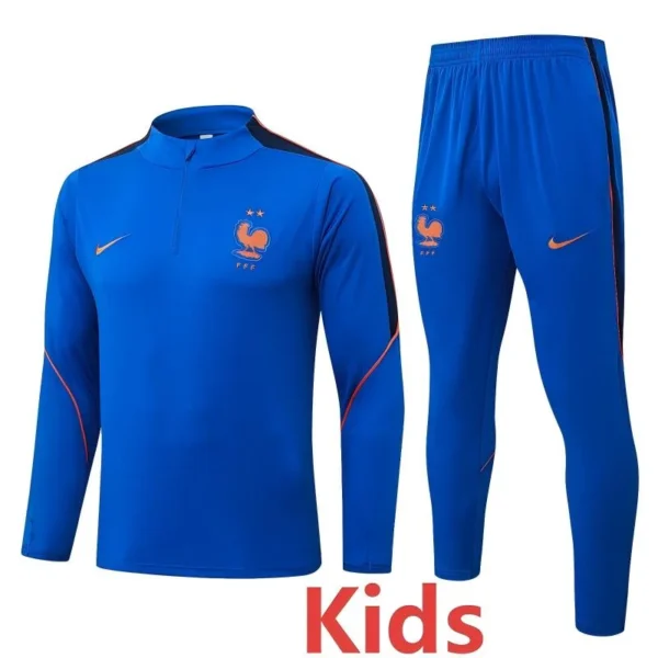 France 2026/27 Navy Kids Half Pull Tracksuit - Front View | KFCOOL