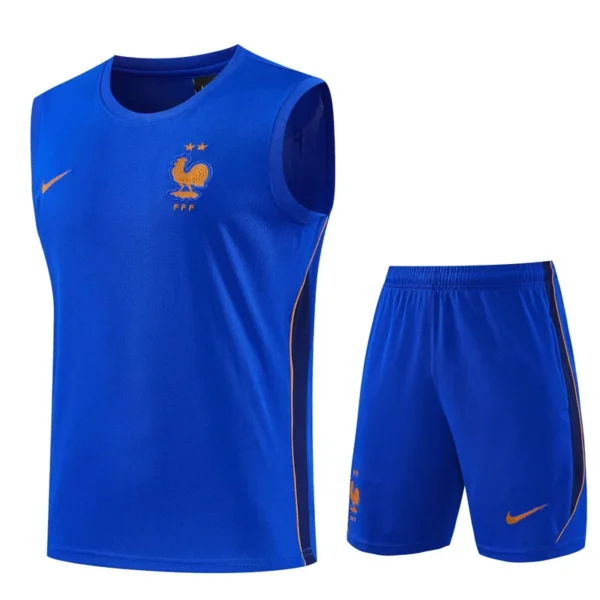France 2026/27 Navy Sleeveless Shorts - Front View | KFCOOL