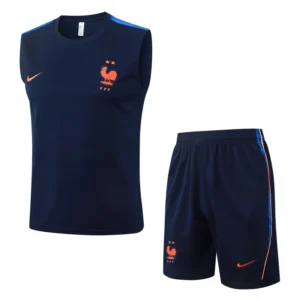 France 2026/27 Royal Blue Sleeveless Shorts - Front View | KFCOOL