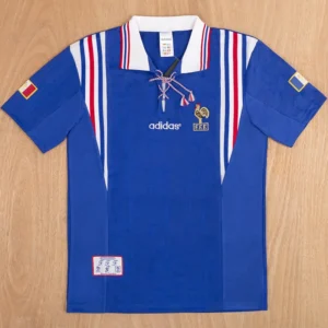 France 1996/97 Retro Home Blue Jersey Fan Version - Front View | KFCOOL