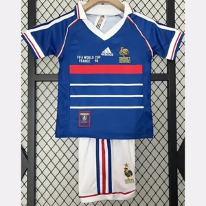 France 1998/99 Retro Home Kids Kit Fan Version - Front View France 1998/99 Retro Home Kids Kit Fan Version - Front View | KFCOOL