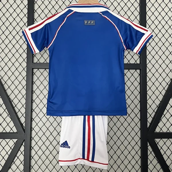 France 1998/99 Retro Home Kids Kit Fan Version - Back View | KFCOOL