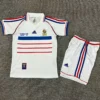 France 1998/99 Retro Home White Kids Kit Fan Version - Front View | KFCOOL
