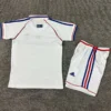France 1998/99 Retro Home White Kids Kit Fan Version - Back View | KFCOOL