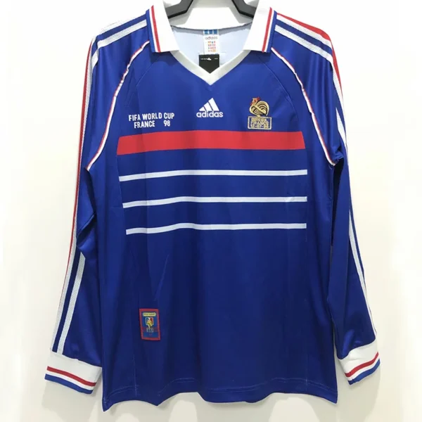 France 1998/99 Retro Home Long Sleeve Jersey Fan Version - Front View France 1998/99 Retro Home Long Sleeve Jersey Fan Version - Front View | KFCOOL