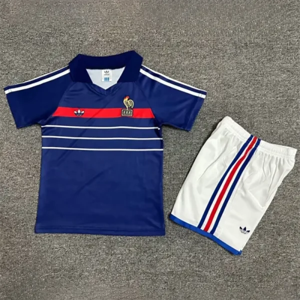 France 1984/86 Retro Home Kids Kit Fan Version - Front View | KFCOOL