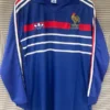 France 1984/86 Retro Home Long Sleeve Jersey Fan Version - Front View | KFCOOL