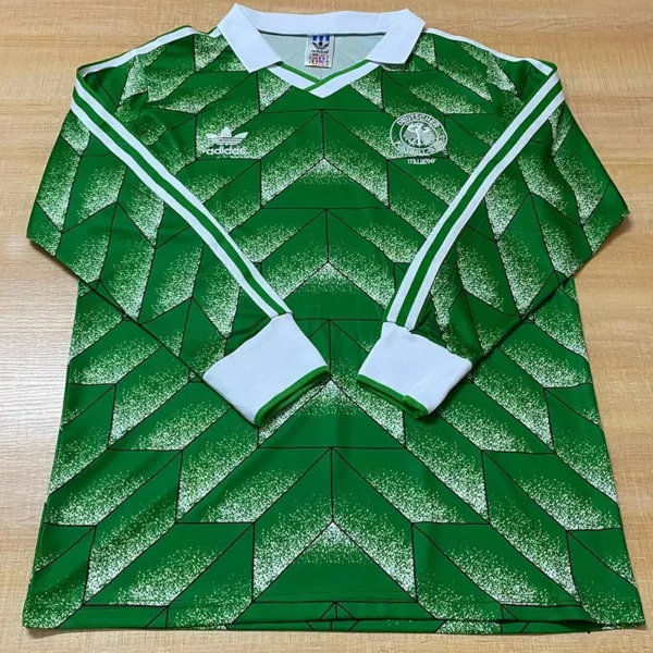 Germany 1990 Retro Away Long Sleeve Jersey Fan Version - Front View Germany 1990 Retro Away Long Sleeve Jersey Fan Version - Front View | KFCOOL