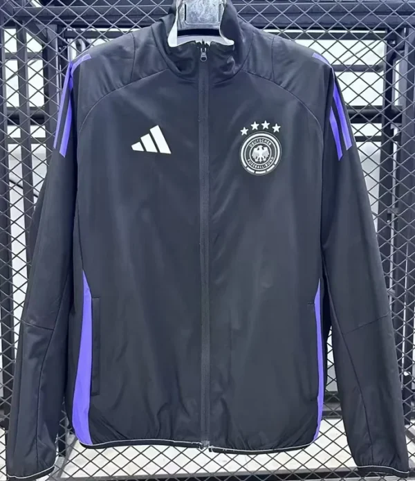 Germany 2025/26 White Black Double Sided Windbreaker - Back View - KFCool – Football Jerseys & Soccer Kits Store Germany 2025/26 White Black Double Sided Windbreaker - Back View | KFCOOL