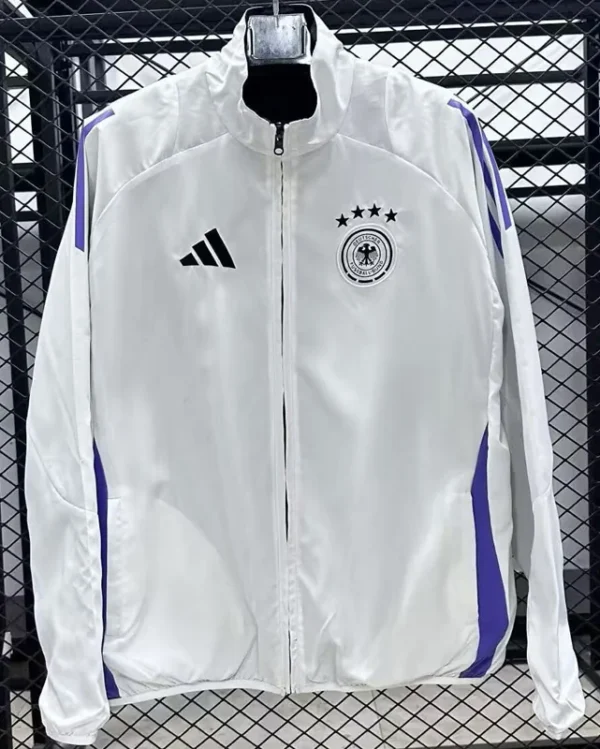 Germany 2025/26 White Black Double Sided Windbreaker - Detail View 4 - KFCool – Football Jerseys & Soccer Kits Store Germany 2025/26 White Black Double Sided Windbreaker - Detail View 4 | KFCOOL