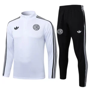 Germany 2025/26 White Half Pull Tracksuit - Front View Germany 2025/26 White Half Pull Tracksuit - Front View | KFCOOL