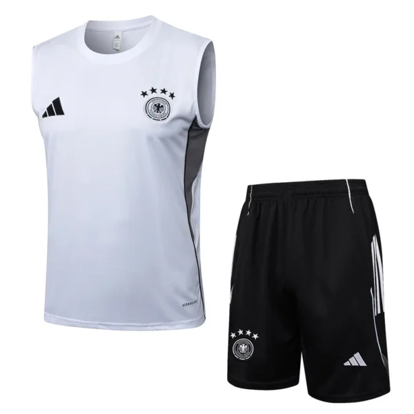 Germany 2025/26 White Sleeveless Shorts - Front View Germany 2025/26 White Sleeveless Shorts - Front View | KFCOOL
