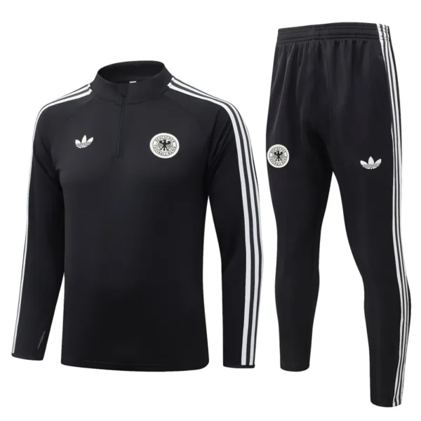 Germany 2026/27 Black Half Pull Tracksuit - Front View - KFCool – Football Jerseys & Soccer Kits Store Germany 2026/27 Black Half Pull Tracksuit - Front View | KFCOOL