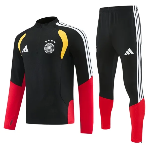 Germany 2026/27 Black Red Half Pull Tracksuit - Front View | KFCOOL