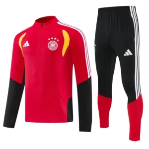 Germany 2026/27 Red Half Pull Tracksuit - Front View Germany 2026/27 Red Half Pull Tracksuit - Front View | KFCOOL