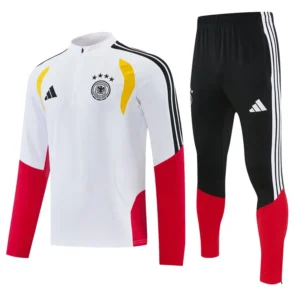 Germany 2026/27 White Half Pull Tracksuit - Front View Germany 2026/27 White Half Pull Tracksuit - Front View | KFCOOL
