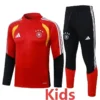 Germany 2026/27 Red Kids Half Pull Tracksuit - Front View | KFCOOL