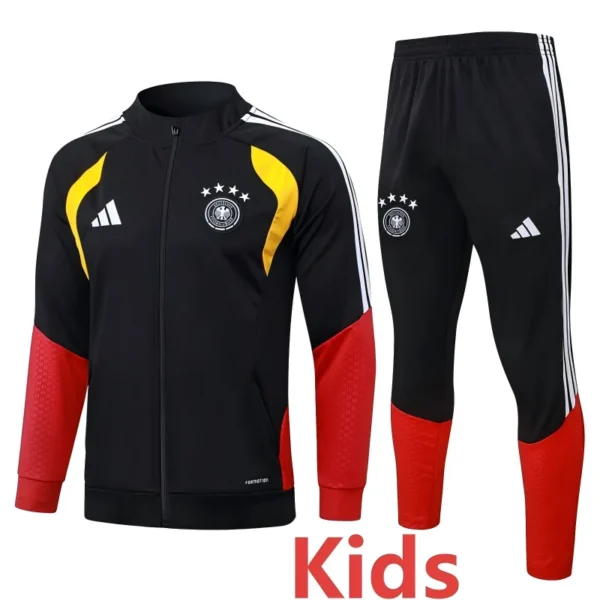 Germany 2026/27 Black Kids Jacket Tracksuit - Front View - KFCool – Football Jerseys & Soccer Kits Store Germany 2026/27 Black Kids Jacket Tracksuit - Front View | KFCOOL
