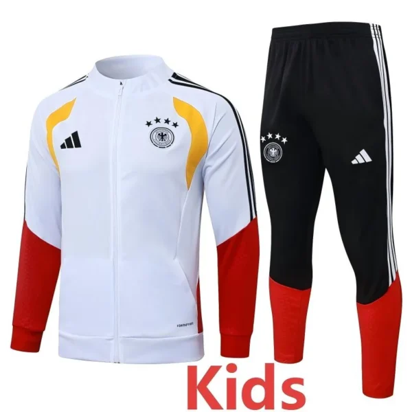 Germany 2026/27 White Kids Jacket Tracksuit - Front View - KFCool – Football Jerseys & Soccer Kits Store Germany 2026/27 White Kids Jacket Tracksuit - Front View | KFCOOL