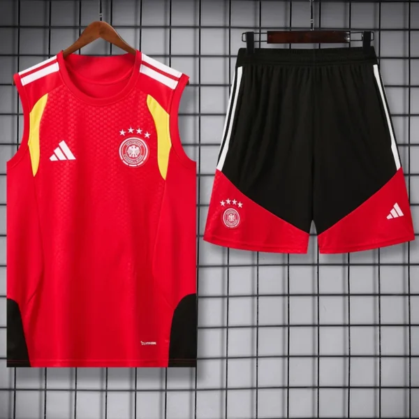 Germany 2026/27 Red Sleeveless Shorts - Front View | KFCOOL