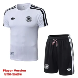 Germany 2026/27 White Black Training Short Suit Player Version - Front View | KFCOOL