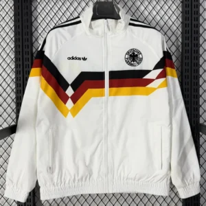 Germany 2026/27 White Black Windbreaker - Front View Germany 2026/27 White Black Windbreaker - Front View | KFCOOL