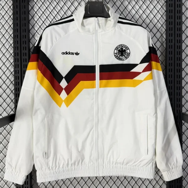 Germany 2026/27 White Black Windbreaker - Front View - KFCool – Football Jerseys & Soccer Kits Store Germany 2026/27 White Black Windbreaker - Front View | KFCOOL